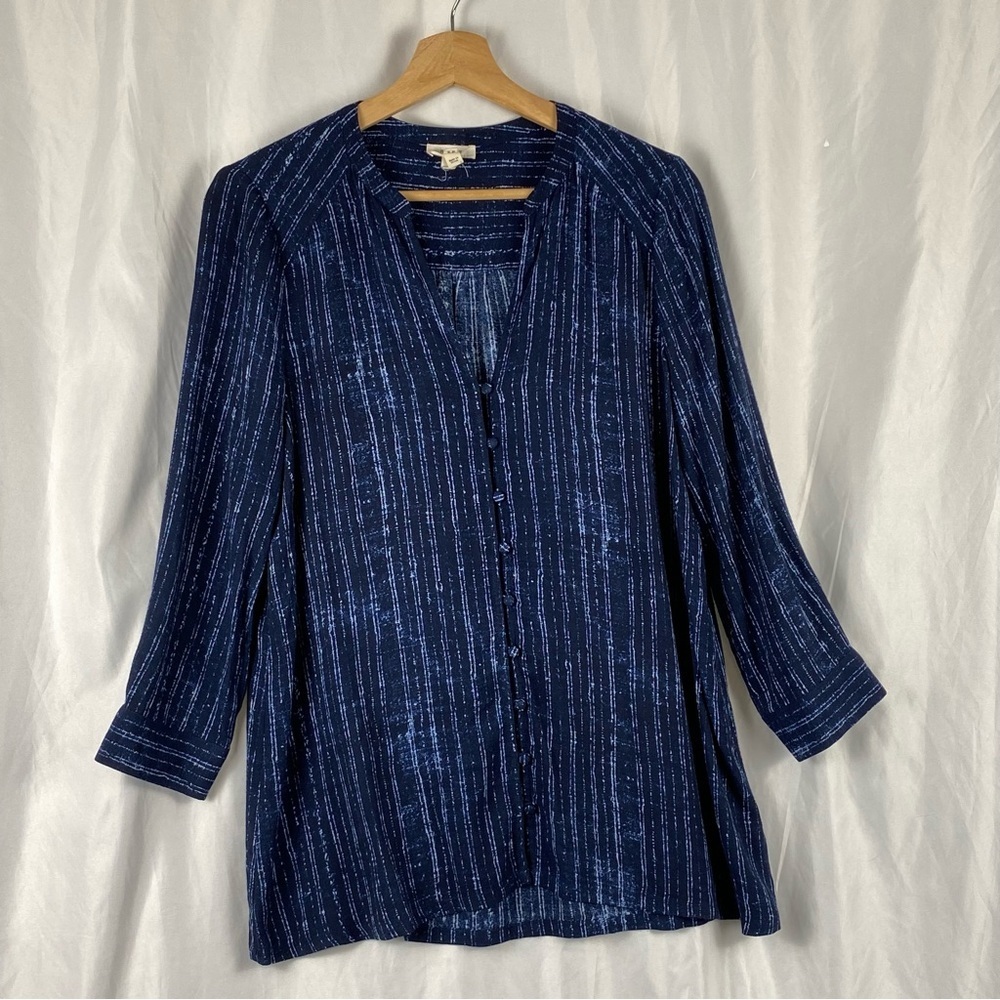 Soft Joie Women's Navy Blue Boho Peasant Striped Top Size XS